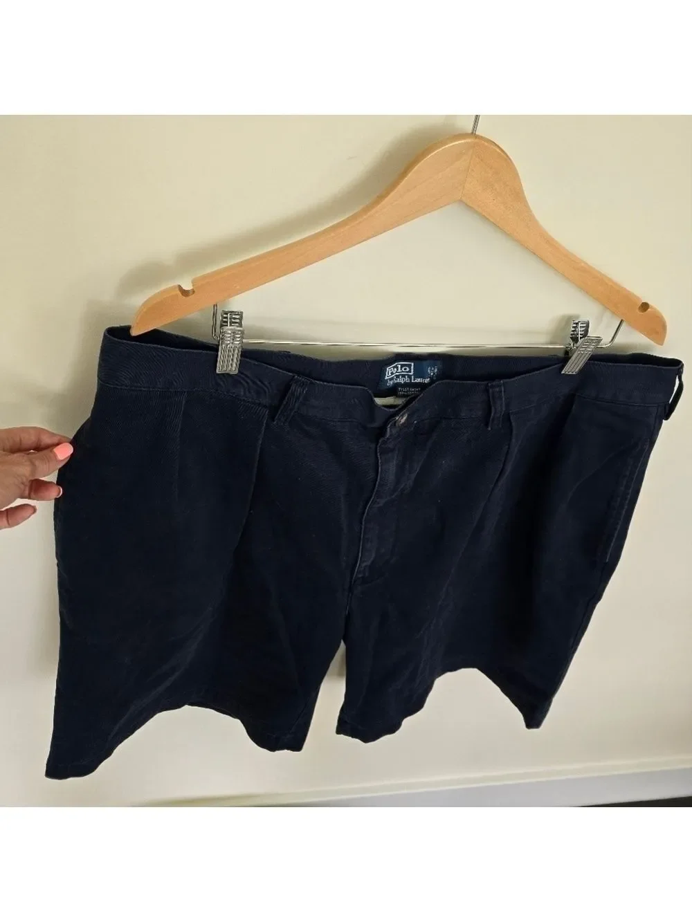 Polo by Ralph Lauren Navy Blue Four Pocket Classic Pleated Tyler Shorts Size 40